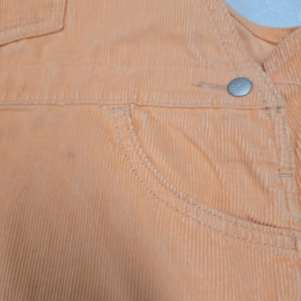 NWT Wrangler Corduroy Overall Dress Girls XL Coral Peach Jumper Western Cowgirl